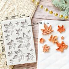 1 cái/2 cái/5 cái Khuôn silicon hình lá dùng để trang trí bánh, sô cô la, kẹo mềm, nướng bánh, hoa hồng, đất sét, đồ thủ công bằng nhựa - Màu be - Xem 18