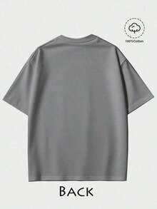 Melrose Avenue Los Angeles Crop T-Shirt Urban Streetwear Script Logo Back Print Casual Summer Lightweight Top Boxy Style Hip Hop Fashion-Unisex-L91 - 灰色 - 查看 4