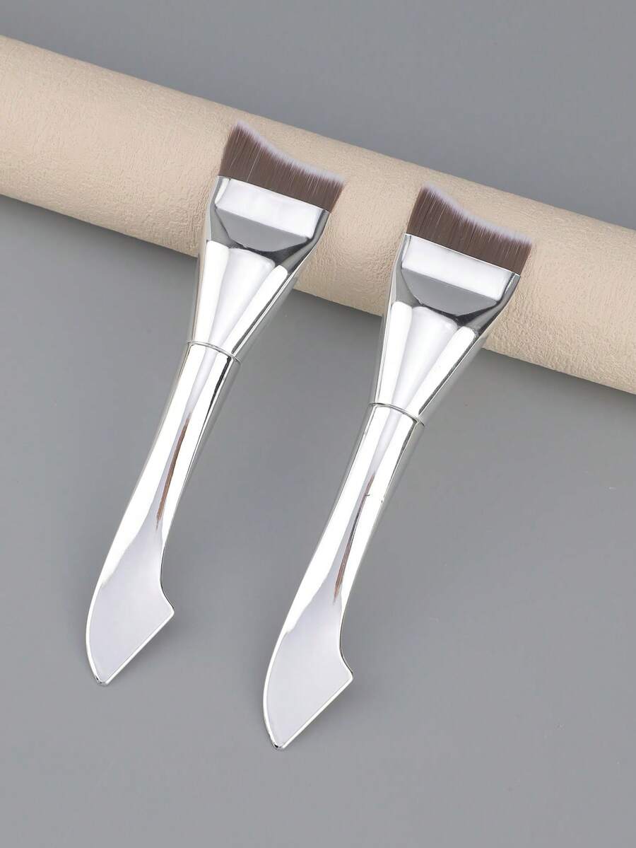 1支扁平粉底刷，超薄刀片粉底化妆刷，斜角液体粉底刷，柔软合成刷毛，适用于面部，优质柔软合成轮廓刷，粉底刷，遮瑕刷，腮红刷，修容刷，散粉刷，粉底刷，腮红刷 - 彩色 - 查看 1