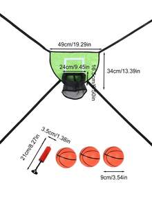 Trampoline Basketball Hoop With Pump And 3pcs Mini Ball,Easy To Assemble Sturdy For Dunk Fit