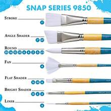 Princeton Snap Synthetic Bristles White Short Handle Snap Paint Brush Set #3 Set Of 4 - Multicolor - View 6