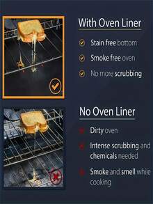 1pc Non-Stick Reusable Oven Liner - Perfect For Electric & Gas Ovens, Toasters, Grills | Keeps Your Kitchen Clean With Durable Fiberglass Baking Mat, Bottom Oven Liners, BBQ Accessories, Kitchen Accessories - Black - View 8