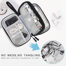Skycase Electronic Organizer Travel Case - Waterproof Travel Cord Pouches For Organization, Cable Organizer, All-In-One Double Layers Storage Bag For Accessories, Charger, Cable, Black-1,Medium,Black - 黑色的 - 查看 7