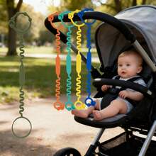 [ETETOO] 5条装，彩虹色，硅胶玩具安全带，圣诞礼物，适用于婴儿车、高脚椅、汽车安全座椅 - 彩色 - 查看 3