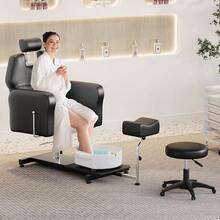 Pediküre-Stuhl mit Hydrauliklift & Massage-Becken - Verstellbarer Spa-Behandlungsplatz mit 360° Drehfunktion, Hocker, Fußstütze - Für Salon & Privatgebrauch
