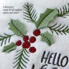 SKL Home - Juego de 2 Toallas de Mano de Trineo de muñ de Nieve para Navidad, Invierno, para baño, Cocina, Bar y Regalo, Color Azul(Hola Winter) - Multicolor - Ver 3