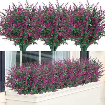 1/5 Bouquet Artificial Flowers, Valentine's Day & New Year Gift, Outdoor Realistic Decoration, UV-Resistant Non-Fading Plastic Plants, Decor For Garden, Porch, Windowsill, Planter, Room, Home (White)