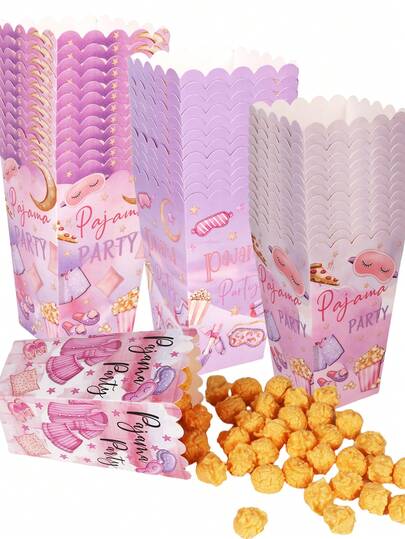 12pcs/Set Popcorn Boxes, Snack Boxes For Pajama Party, Festivals, Birthdays, Parties, Gift Boxes [11.5X7X5CM]