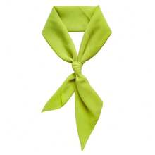 Lastclream Chiffon Square Neck Scarves For Women Handkerchief Retro Satin Ribbon Scarf For Hair Wrapping 23.6inch 26inch,26inchChiffon-Green - 26吋雪紡-綠色 - 查看 1