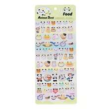 1 Stück 3D geprägter Aufkleber, japanisches/Sushi/Ramen/Landschaft/Tier/Kuchen Design, geeignet zum Dekorieren von Handyhüllen, Laptops, Notizbüchern, DIY Basteleien. Transparent, mit subtilen Glitzer Tier Aufklebern (Cut Out Produkt)