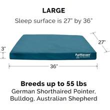 Furhaven Pet Dog Bed Deluxe Orthopedic Mat WaterResistant IndoorOutdoor Logo Print Traditional Foam Mattress Pet Bed With Removable Cover For Dogs And Cats Deep Lagoon Large
