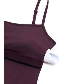 CRZ YOGA Butterluxe Monos Pantalones Cortos Deportivos Bodysuit de Una Pieza para Mujer con Tirantes Ajustables para Entrenamiento - Rojo Profundo - Ver 4