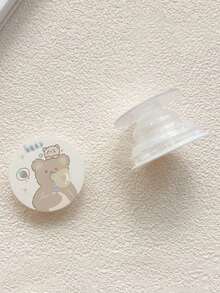 1 pieza Soporte de teléfono con agarre de dibujos animados de oso y perro, soporte de escritorio adhesivo y expandible, soporte de teléfono unisex adecuado para todos los teléfonos inteligentes compatibles con y Android, regalo para cumpleaños, familia, amigos, para baño, cocina, regalos de cumpleaños, soporte de teléfono, accesorios de teléfono, con alta capacidad de carga