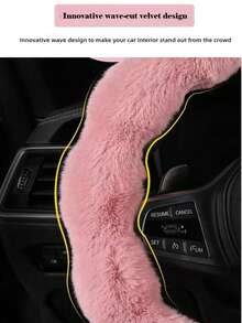 Soft Fluffy Bubble Steering Wheel Cover Warm Comfortable No Inner Ring Car Steering Wheel Protector Winter Driving Essential Accessories 1pcs - 黑色 - 查看 4