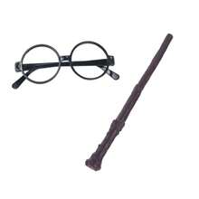 1 Set Wizard Wand With Round Glasses, Magic Wand Cosplay Costume Accessory For Adults, Resin Textured Wizard Staff Party Prop, Role-Play Stage Performance Photography Decor, Perfect Christmas Easter New Year Holiday Gift Party Favor - Multicolor - View 5