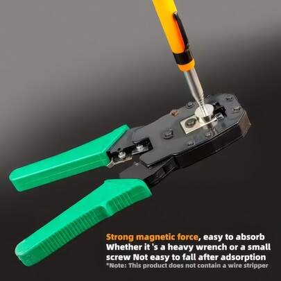 1 Multifunctional Collection Tool With Ergonomic Orange Grip For Picking Up, With A Retractable And Portable Design, Suitable For Nails, Screws, Construction, And Workshop Retrieval Tools