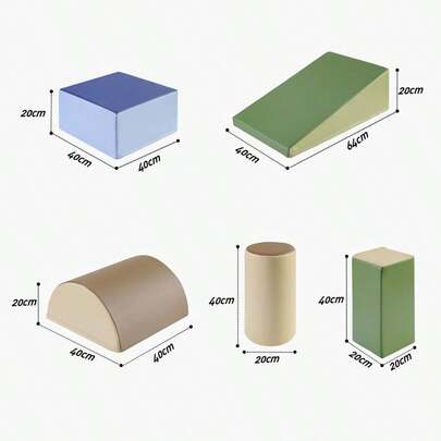 Climb And Crawl Playset, 5-Piece Set With Anti-Slip Base, Play Gym Building Blocks, Interactive Motor Skill Develo...