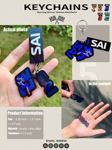 2025 F1 车手姓名钥匙扣，赛车钥匙扣，F1 赛车运动钥匙扣，赛车运动钥匙扣，钥匙圈配件，包包挂件，波兰、南非、勒芒等地车手专属钥匙扣，兰多钥匙扣，2D 双面卡通人物挂件。卡通人物礼物。适合车迷、生日礼物、钥匙扣、汽车钥匙扣及包装装饰、背包及室内装饰。