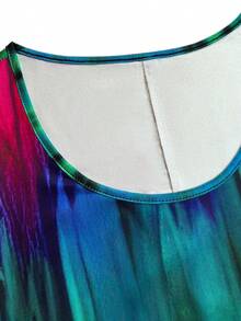 Plus Size Rainbow Ombre Print Sleeveless Maxi Dress, Women Beach Vacation Casual Daily Wear, Spring/Summer Versatile, With Pockets, Sleeveless Summer Long Dress Elegant - Multicolor - View 6