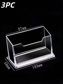 1/3个亚克力名片夹，高品质轻巧耐用简约设计，适合办公室和家庭使用，是送给专业人士和学生的完美礼物 - 加厚创意透明桌面收纳前台名片夹（颜色和款式随机）