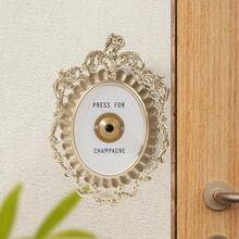 Best Seller 1pc Vintage Doorbell With Dual Sound System - Ringing & Squealing, Elegant Metal Frame Wall Decor For Home, Bathroom, Bedroom - Battery-Powered (AAA Not Included), Bathroom Decor, Classic Design, Decorative Metalwork