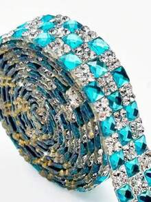 Crystal Glass Cube Self-Adhesive Glass Crystal Rhinestone Decorative Strips, Self-Adhesive Glue, Crystal Ribbon Stickers, Suitable For DIY Fashion, Shoes, Crafts, Clothing, Automotive Decor And Holiday Decorations, Valentine's Day, New Year Gifts, Home Decor - Multicolor - View 19