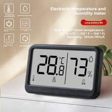 2025 New Upgraded 1 Piece (Size Approx. 43*43*12mm, Net Weight 20g) High Precision Mini Portable Home Hygrometer, ABS Material Digital Electronic Temperature Detector, Compact Square Design, Imported Sensor Chip, Large Display, Backlight, Real-Time Temperature & Humidity Monitoring For Bedroom Indoor - Multicolor - View 3