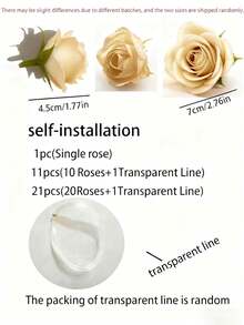 20 bông hồng champagne + 1 cuộn dây trong suốt 500cm, hoa hồng đỏ nhân tạo bằng lụa treo - Phù hợp cho cổng cưới, tiệc, tiệc đón dâu, bó hoa, trang trí trung tâm tiệc và trang trí trần nhà - Quà tặng hoàn hảo cho người lên kế hoạch đám cưới và những người đam mê DIY, sinh nhật, tốt nghiệp, phù hợp cho trang trí đám cưới DIY, tiệc đón dâu, bó hoa cưới, trang trí trung tâm tiệc, trang trí trần nhà và Ngày lễ Tình nhân - Rượu sâm banh - Xem 4