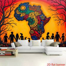 Banner phẳng 2D, nền vinyl họa tiết văn hóa Châu Phi sống động - Thích hợp cho sự kiện trong nhà và ngoài trời, ứng dụng phổ biến - 1 mặt hàng - Xem 3