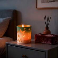 Butterfly Votive Candle Holder Glass Tealight Holder Table Centerpieces for Day of the Dead Easter Home Holiday Decor - Multicolor - Ver 5
