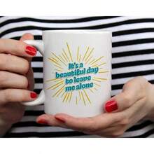 Taza de café introvertida antisocial sarcástica y atrevida, taza divertida para hombres, mujeres, amigos, hermanas, compañeros de trabajo, es un hermoso día para dejarme en paz (11oz) - Multicolor - Ver 3