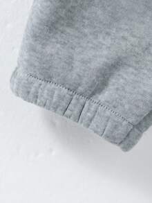 1pc Teen Girls Casual Loose Sweatpants, Simple Solid Color Thermal Lined Warm Knit Pants, Autumn/Winter