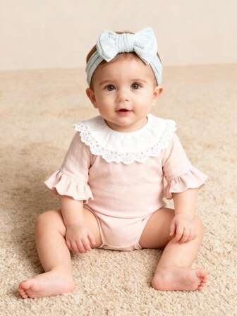 5Pcs Baby Girl Bowknot Headbands Set, Soft Textured Elastic Hair Bands For Newborns Toddlers, Pastel Color Hair Accessories For Photography & Daily Wear