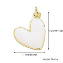 1pc Copper Creative New Fashion Personalized Heart Pendant, Valentine's Day Gift, DIY Bracelet Necklace Earring Backpack Versatile Accessory - Multicolor - View 19