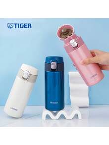 Tiger Taza isotérmica MMJ-A36C de 360 ml con tapa abatible de un solo toque, aislamiento al vacío de acero inoxidable 304, triple a prueba de fugas, ultraligera y portátil.
