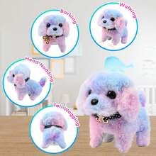 2026 New Interactive Plush Rainbow Puppy Toy With Leash – Walking, Barking, Tail-Wagging, And Nodding Smart Pet Toy, Soft Realistic Design, Perfect Birthday, Christmas & Easter Gift For Toddlers, Kids, And Girls - Multicolor - View 3