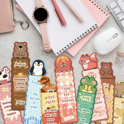 30pcs Animal Theme Bookmarks, Reading Decor Bookmarks, Annotation Paper Bookmarks, Bookmarks, Page Clips, Fun Stationery, Cute Bookmarks, Durable Paper, Themed Bookmarks, Readers, Stationery Lovers, Reading Notation Cards, Book Decoration Cards, Book Journal DIY Decor, Birthday Gifts, Suitable As Christmas Gifts