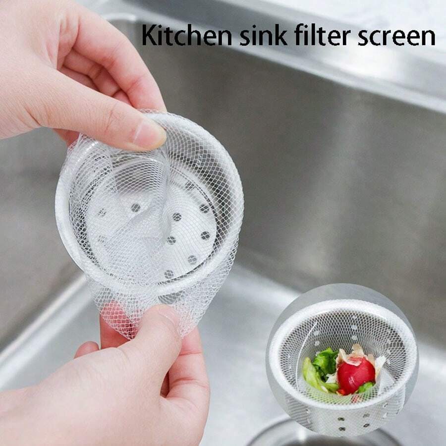 100pcs Disposable Filter Net Bag, Fabric Material - Easy To Clean; Collect Kitchen Sink Garbage And Residues, Prevent Clogging Of The Sink And Basin Water Pool; A Good Helper In The Kitchen. Kitchen Items Kitchen Accessories Kitchen Tools