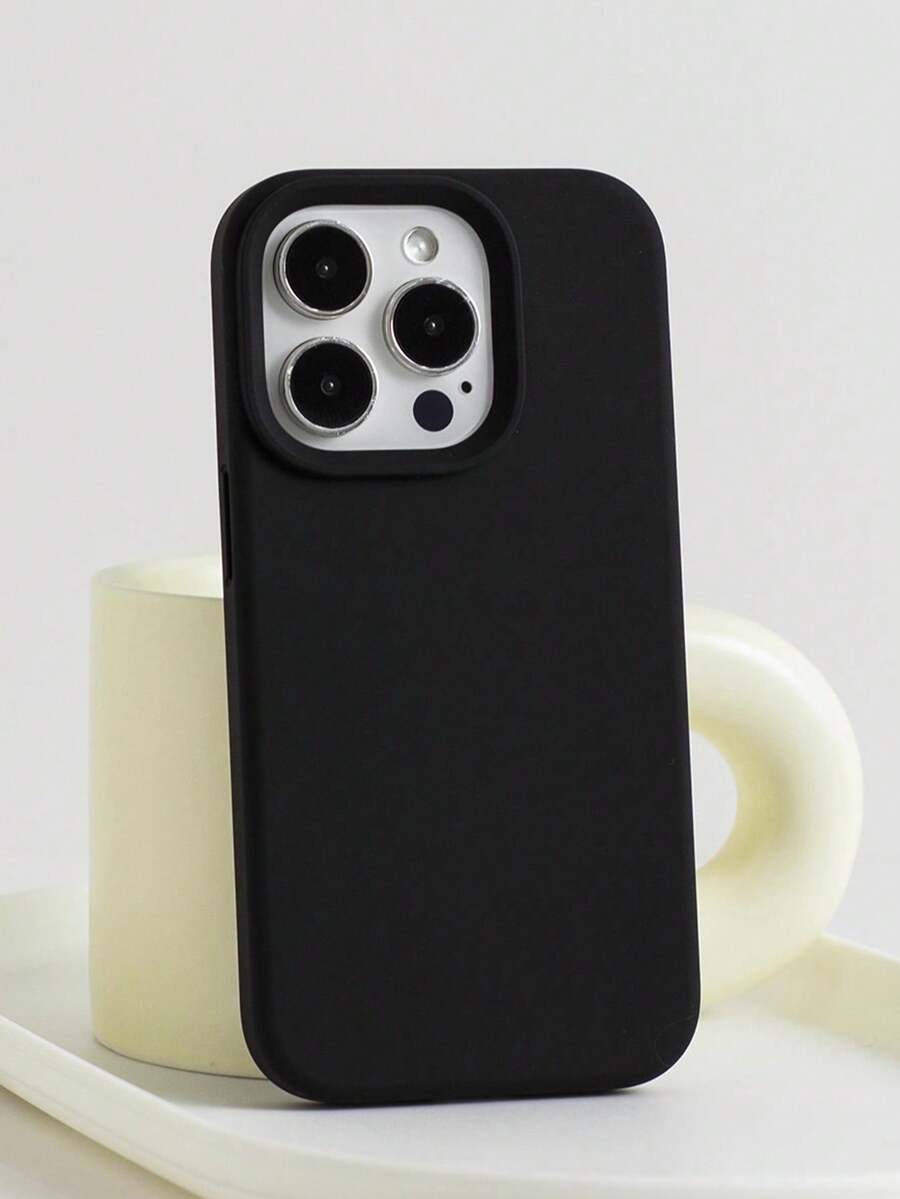 Ốp lưng điện thoại silicon lỏng chất lượng cao có nút bấm rãnh, tương thích với Apple 17 16 15 14 13 12 11 Pro Max, kết cấu cao su mềm như sáp, thân thiện với da - màu đen - Xem 1