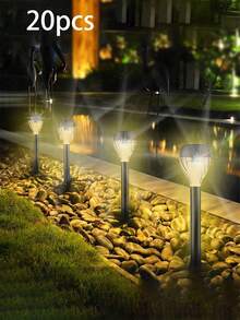 10 luces solares para césped de exterior, resistentes al agua y a las heladas, con batería de 400 mAh, ideales para lámparas de mesa, de jardín y de patio. - 20 piezas - Luz cálida - Ver 4