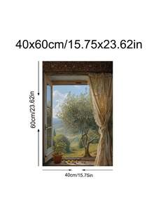 1pc A Window Of Hope, Islamic Art And The Majestic Olive Tree Wall Art, Modern Old City, Islamic Geometric Art Poster, Arabic Poster, Muslim Art, Festival Gift, Bedroom Decor, Living Room Decor, Kitchen Decor, Dormitory Decor, Ideal Gift For Friends, Wall Arts, Wall Decor, Home Decor, Room Decor, Canvas Wall Art, Posters, Wall Art With Frame, Optional Frame - Multicolor - View 14