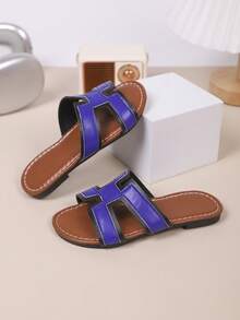 Pantuflas de moda para niños, nuevo diseño calado para el verano, elegantes, cómodas y ligeras - Azul - Ver 5