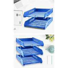 1pc 3-Tier File Tray Desk Organizer Rack, Document Storage Holder, Office Supplies Basket, Student Stationery