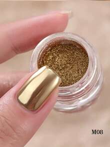 1/6/8色夏季镜面金属铬粉套装，金色、绿色、粉色、银色魔镜粉套装，全息闪粉，美甲工艺粉，电镀金属闪粉 - 彩色 - 查看 31