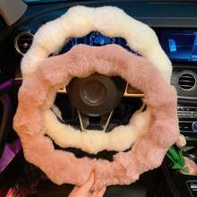 Soft Fluffy Bubble Steering Wheel Cover Warm Comfortable No Inner Ring Car Steering Wheel Protector Winter Driving Essential Accessories 1pcs - Cà phê nâu - Xem 8
