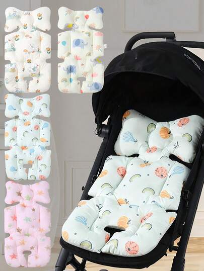 1件装透气防滑柔软四季婴儿推车垫 - 加厚保暖垫，适合秋冬季节，多用途婴儿推车和高脚椅垫