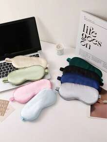1pc Satin Silk-Like Sleep Eye Mask, Blackout Elastic Travel Nap Eye Mask, Solid Color Sleep Eye Mask For Daily Eye Care. Suitable For Men And Women, Great Gift For Family, Friends, And Partners. Ideal For Relaxation, Travel, Insomnia, And Business Trips. - Multicolor - View 3