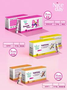 Niceday 每盒16支，指入式迷你卫生棉条，长4.5厘米，宽1.2厘米，材质柔软，干爽防过敏，适合女性经期、运动健身、游泳等场合。