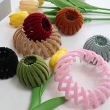 WADY Pinzas para El Pelo Con Forma de Nido de Pájaro Clip Mágico Extensible para Moño y Coleta de Caballo Pinzas para El Pelo de Terciopelo Con Diseño de Nido Pájaros Perezosos Horquillas A-4 - A4 - Ver 4