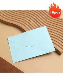 10pcs Envelope, Vintage Envelope, 18.5x13.5cm (7.28x5.31in) Blank Paper Small Object Storage, V-Shaped Seal, Suitable For Marriage Proposals, Birthdays, Graduates, Greeting Cards, Invitations - Suitable For All Kinds Of Festivals, Multiple Colors